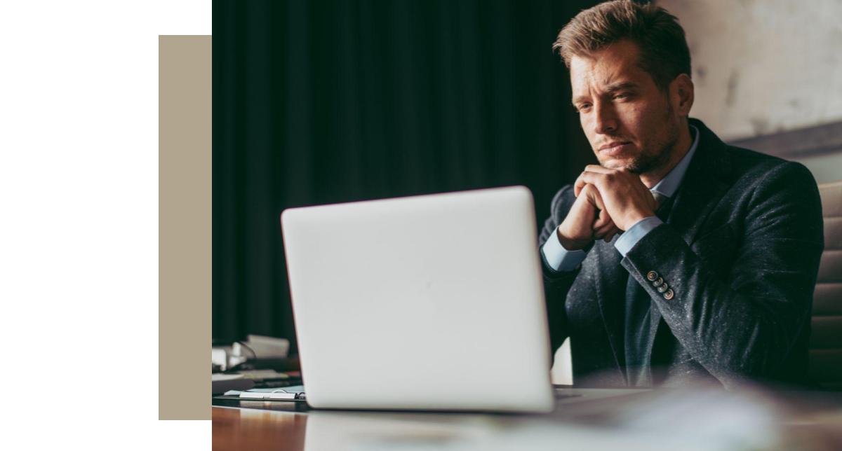 Man looking at laptop