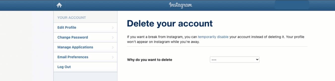 Delete Instagram