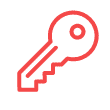 Company password icon of a red key