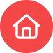 Home network security intrusions icon of a house in a red circle