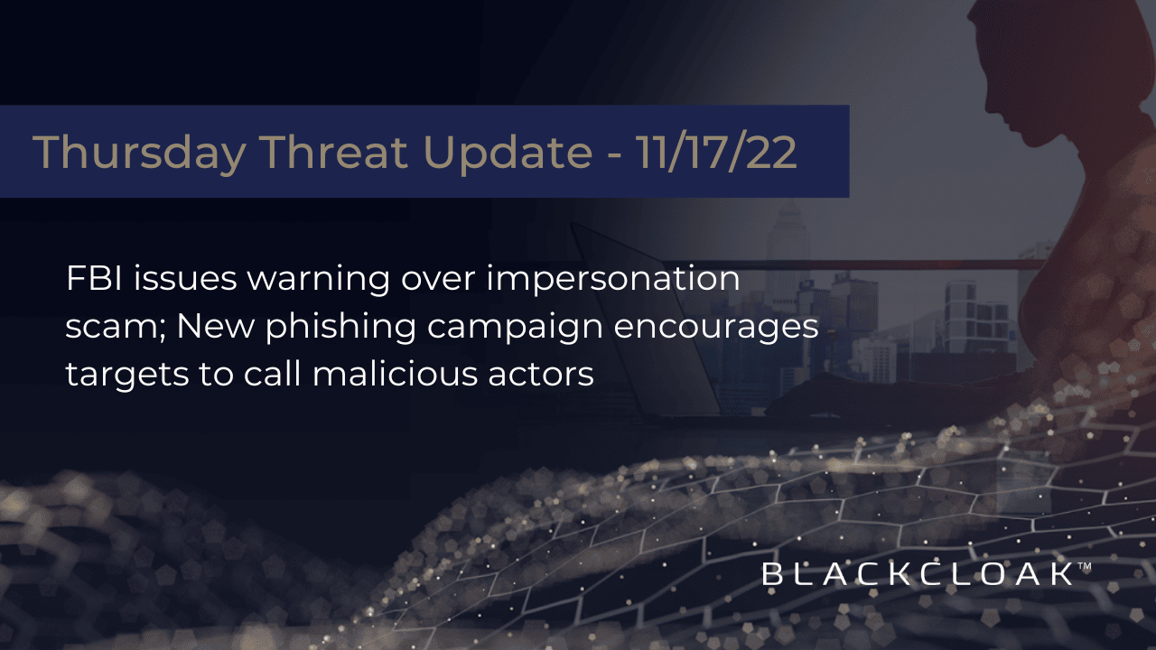 Thursday Threats Blog 11/17 - Phishing Scams