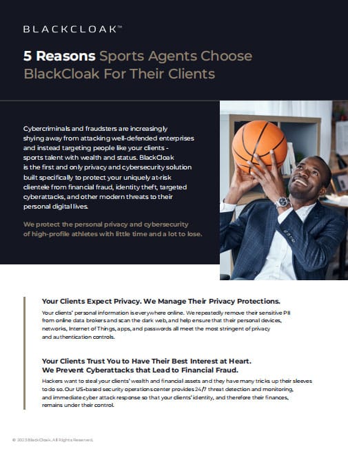 5 reasons sports agents choose BlackCloak for their clients