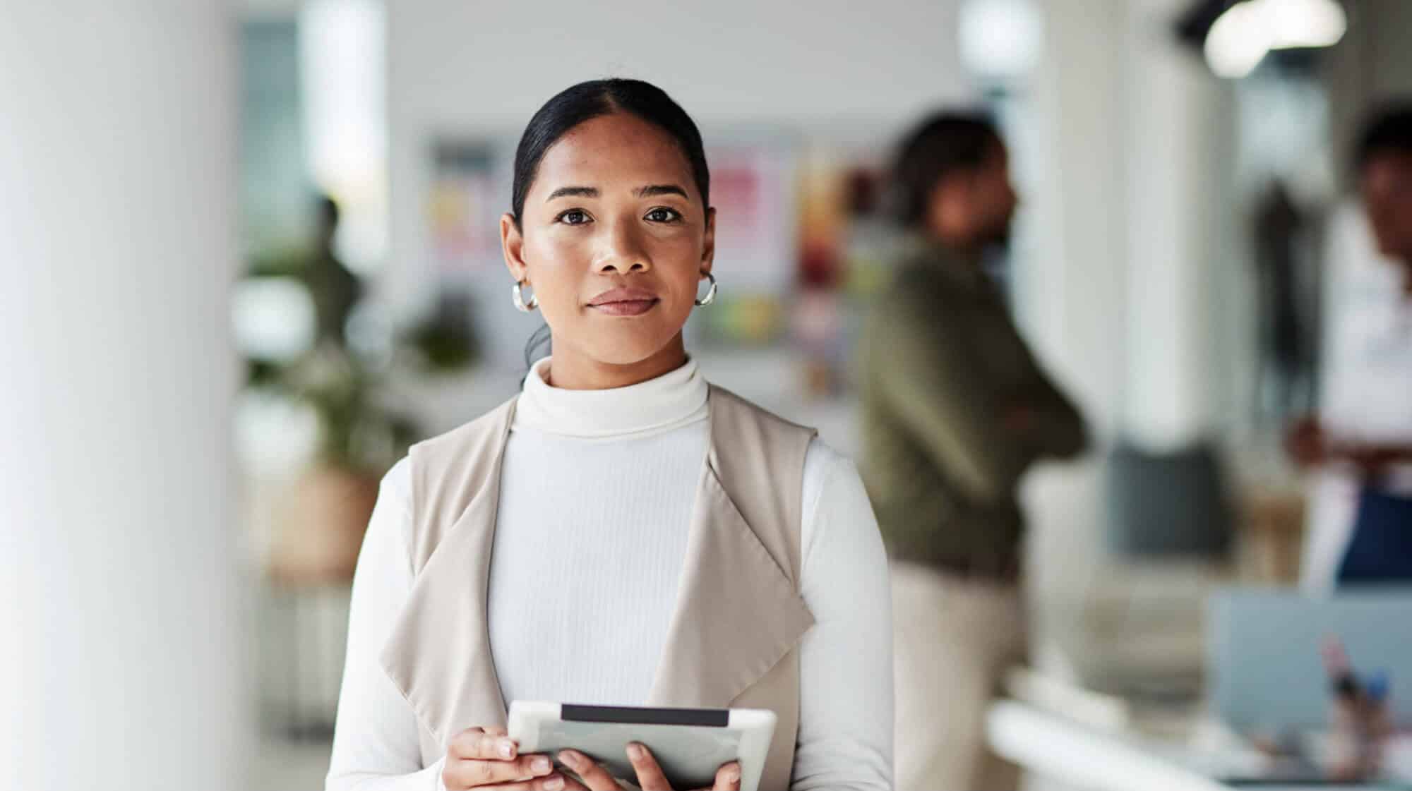 Executive carries personal tablet