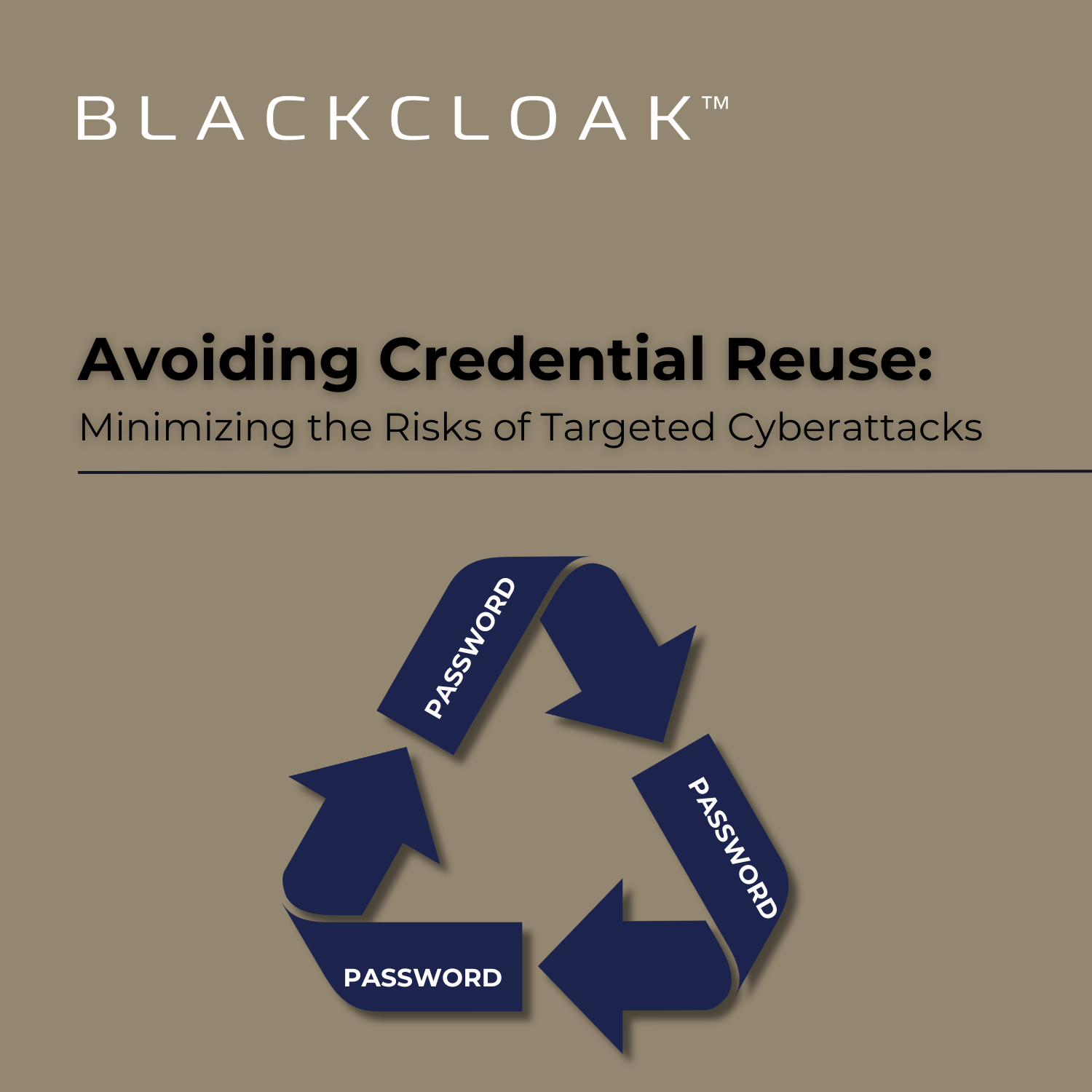 Article title between BlackCloak logo and graphic representing a cycle of passwords