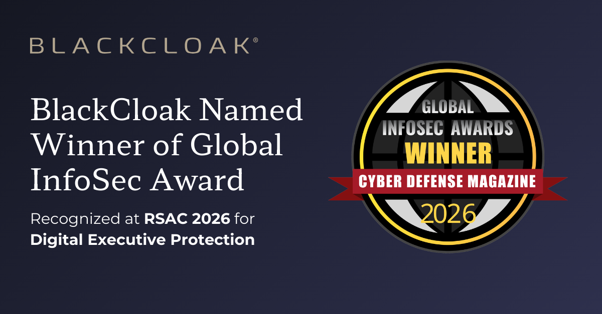 BlackCloak Named Winner of Global InfoSec Award