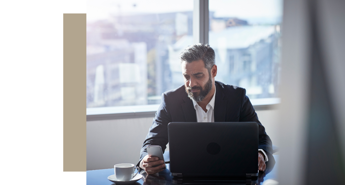 Man working on a laptop