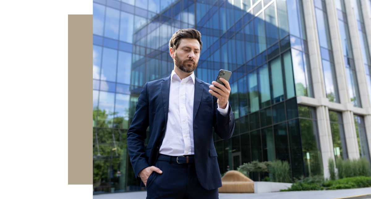 Man looking at phone