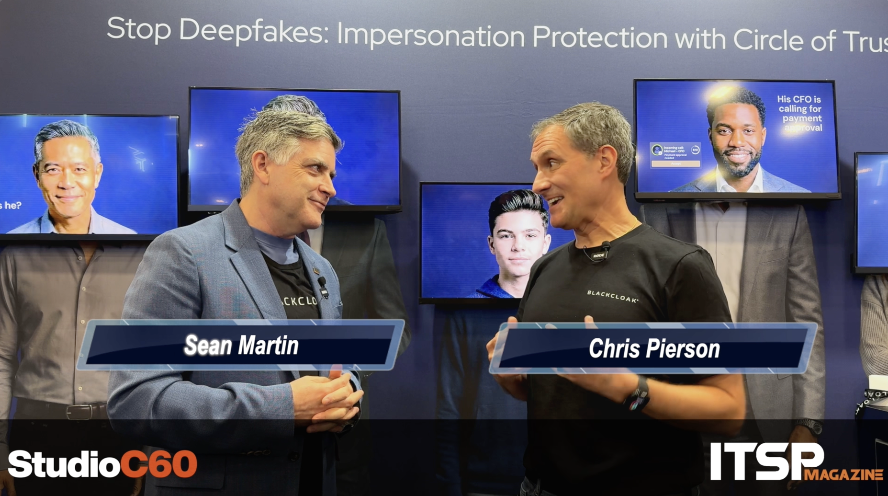 Dr. Chris Pierson of BlackCloak talks with Sean Martin of ITSPmagazine at the BlackCloak booth at Black Hat USA 2026.